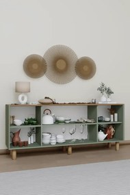 Stewehome Κονσόλα Bohem με PVC ψάθα 4 θυρών 180x40x75 cm