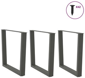 vidaXL Πόδια Τραπεζαρίας Σχήματος V 3 τεμ. Ανθρακί 90x(72-73,3) εκ. Ατσάλι