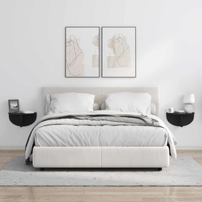 vidaXL Ράφι Τοίχου 2 pcs Μαύρο 38 x 19 x 19 εκ Επεξεργασμένο ξύλο