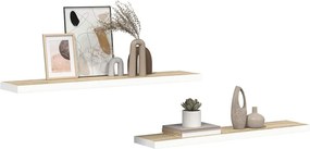 vidaXL Ράφια Τοίχου 2 τεμ. Δρυς/Λευκό 120x23,5x3,8 εκ. MDF