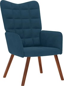 vidaXL Πολυθρόνα Relax Μπλε Βελούδινη