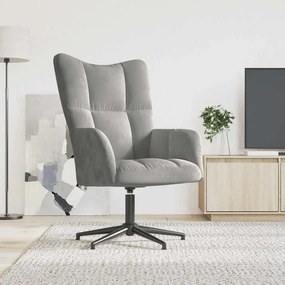 vidaXL Πολυθρόνα Relax Ανοιχτό Γκρι Βελούδινη