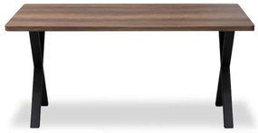 Τραπέζι Jeremy Megapap Mdf - μεταλλικό χρώμα καρυδί 140x80x75εκ.