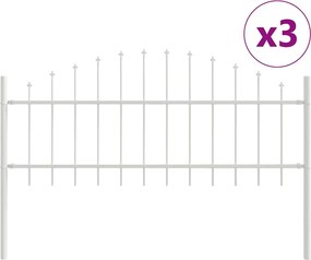 vidaXL Φράχτης Κήπου 3 pcs Λευκό 170 x 140 εκ