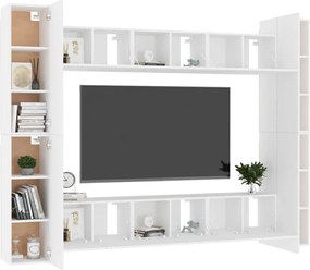 vidaXL Έπιπλα Τηλεόρασης Σετ 10 Τεμαχίων Λευκό από Επεξ. Ξύλο