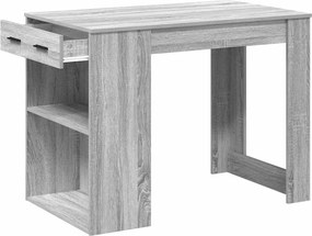 vidaXL Γραφείο με συρτάρι και ράφι Γκρι Sonoma 102x62x77,5 εκ.