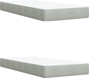 vidaXL Κρεβάτι Box Spring με Στρώμα και LED Ανοιχτό γκρι 200 x 200 cm