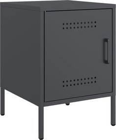 vidaXL Κομοδίνα 2 τεμ. Ανθρακί 36x39x50,5 εκ. από Χάλυβα