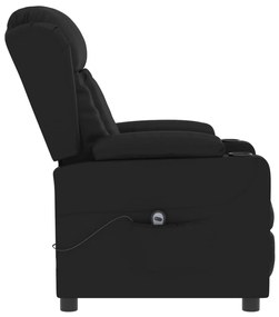 vidaXL Πολυθρόνα Ανακλινόμενη Ηλεκτρική Μαύρη από Συνθετικό Δέρμα