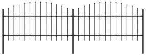 Κάγκελα Περίφραξης με Λόγχες Μαύρα (1-1,25) x 3,4 μ. Ατσάλινα