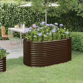 vidaXL Ζαρντινιέρα Καφέ 152x80x68 εκ. Γαλβανισμένος χάλυβας