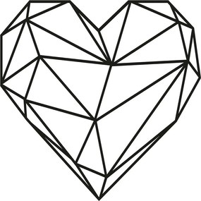 Διακοσμητικό Τοίχου Heart 891TNL1170 47x40cm Black Wallity Metal