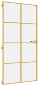 vidaXL Εσωτερική Πόρτα Χρυσή 102,5x201,5 εκ. Ψημένο Γυαλί &amp; Αλουμίνιο