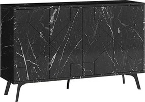 Μπουφές Dune Megapap χρώμα μαύρο εφέ μαρμάρου 123x35x77,4εκ.