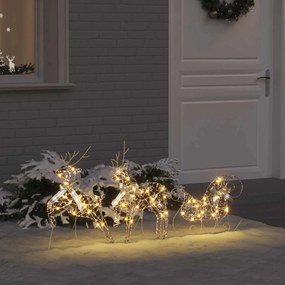 vidaXL LED Ελάφια με 60 LED 3 pcs Θερμό λευκό PET