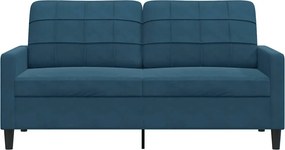 vidaXL Καναπές Διθέσιος Μπλε 140 εκ. Βελούδινος