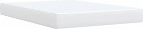 vidaXL Κρεβάτι Boxspring με Στρώμα Λευκό 140x190εκ.από Συνθετικό Δέρμα