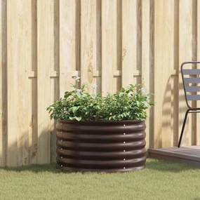 vidaXL Υπερυψωμένη Ζαρντινιέρα Καφέ 80 x 80 x 44 cm Ατσάλι