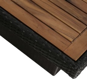 vidaXL Σετ Τραπεζαρίας Εξ. Χώρου 9 τεμ. Μαύρο Συνθ. Ρατάν με Μαξιλάρια