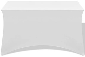 vidaXL Καλύμματα Τραπεζιού Ελαστικά 2 τεμ. Λευκά 120 x 60,5 x 74 εκ.