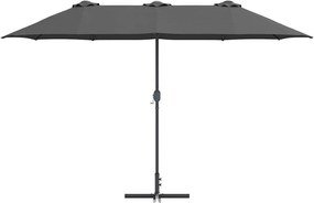 vidaXL Ομπρέλα Κήπου Ανθρακί 370 x 197 x 239 εκ.