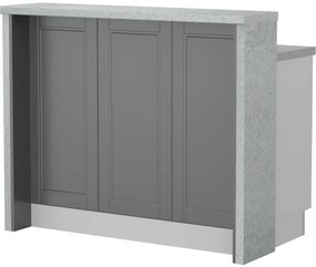 Πάγκος νησίδας Tahoma-Μήκος: 120 εκ.-Γραφίτης-Chromix Silver