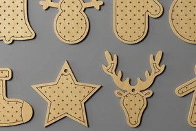 Σετ των 2 Intra απο ξύλο plywood 3mm-4mm πάχος – Μοναδικά Γιορτινά Στολίδια 033 Δίασταση  20x20 cm INTRAFABR-117653541