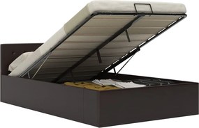 vidaXL Πλαίσιο Κρεβατιού με Αποθηκ. Χώρο Γκρι 140x200 εκ. Συνθ. Δέρμα