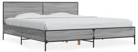 vidaXL Πλαίσιο Κρεβατιού Γκρι Sonoma 180x200 εκ. Επεξ. Ξύλο &amp; Μέταλλο