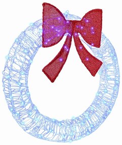 vidaXL Στεφάνι με 80 LED Μπλε 92 x 92 x 9,5 εκ Ακρυλικό