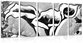 Εικόνα 5 μερών καλλιτεχνική έθνο λάσπη σε ασπρόμαυρο σχέδιο - 100x50