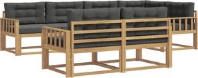 vidaXL Σειρά Καναπέ Εξωτερικού 6 pcs Άσπρο και Ανθρακί Πολυεστέρας