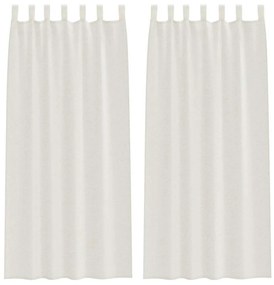 vidaXL Κουρτίνες με κουρτίνες 2 pcs Κρεμ 140x175cm Πολυεστέρας