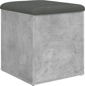 vidaXL Παγκάκι Αποθήκευσης Γκρι Σκυροδεμ. 42x42x45 εκ. Επεξεργ. Ξύλο