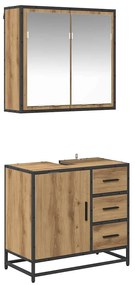 vidaXL Σετ Επίπλων Μπάνιου με πόρτα 2 pcs artisan δρυς 65 x 33 x 60 εκ
