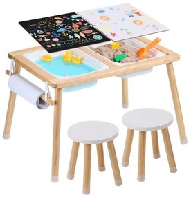 VEVOR Kids Sensory Table &amp; Chair Set Sand Water Play Table with 2 Storage Bins