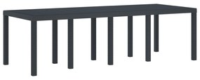 vidaXL Κήπος Τραπέζι Ανθρακί 250x100x73 εκ. Πολυ Ράτταν