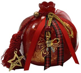 Χριστουγεννιάτικο Διακοσμητικό Ρόδι Γυάλινο Κόκκινο Royal Art 12εκ. KAT20/115RD
