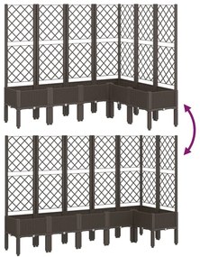 Ζαρντινιέρα Κήπου με Καφασωτό Καφέ 160 x 120 x 142 εκ. από PP - Καφέ