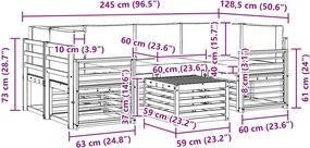 vidaXL Σετ Καναπέ Στερεό Ξύλο Ακακίας