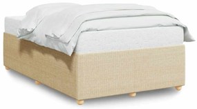 vidaXL Πλαίσιο Κρεβατιού χωρίς στρώμα Κρέμα 120x190 εκ. Υφασμάτινο