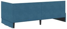 vidaXL Κρεβάτι Γωνίας με κεφαλάρι Μπλε 90 x 190 cm Βελούδο