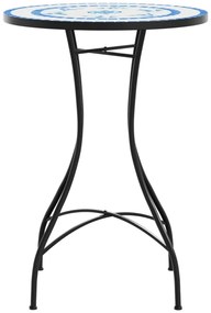 vidaXL Τραπέζι Bistro «Μωσαϊκό» Μπλε/Λευκό Ø50x70 εκ. Κεραμικό