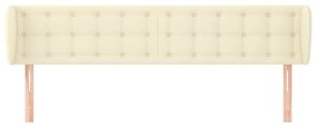 vidaXL Κεφαλάρι με Πτερύγια Κρεμ 203x23x78/88 εκ. Συνθετικό Δέρμα