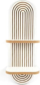 Ραφιέρα τοίχου Artwill Megapap Mdf χρώμα λευκό - oak 26x13x70εκ.