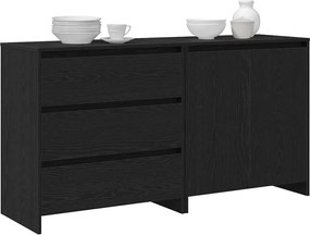 vidaXL Πλαϊνό γραφείο 2 pcs Μαύρο 70 x 41 x 75 εκ. Επεξεργασμένο ξύλο