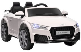 HOMCOM Παιδικό ηλεκτρικό αυτοκίνητο, Audi TT RS Roadster, 3 km/h, Τηλεχειριστήριο, LED, USB, Λευκό