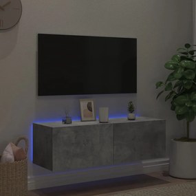 vidaXL Έπιπλο Τηλεόρασης με LED Γκρι Σκυροδέματος 100x35x31 εκ.