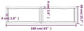 Επιφ Τραπεζιού Αν Καφέ 160x40x(2-6)εκ.Ακατέργ. Μασίφ Ξύλο Δρυός - Καφέ