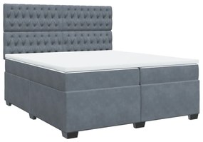 ΚΡΕΒΑΤΙ BOXSPRING ΜΕ ΣΤΡΩΜΑ ΣΚΟΥΡΟ ΓΚΡΙ 200X200 ΕΚ. ΒΕΛΟΥΔΙΝΟ 3293309